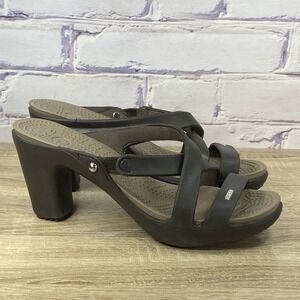 CROCS Black Heeled Sandals